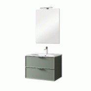 AQA Design Composition de salle de bain en MDF vert sauge ZEFIRA L.61 P.46,5 H.190 MPZE06-SAL - vert Bois manufacturé MPZE06-SAL