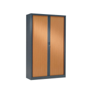 Armoire haute à rideaux bois 1000 x 430 x 1980 mm anthracite pommier de france Armoire haute à rideaux bois 1000 x 430 x 1980 mm anthracite pommier de france