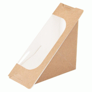 Boite triangle 1 sandwich avec fenêtre autoadhésive 12.4x12.4x5.5cm - par 500