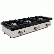 Cuisinière à gaz Table-top 3 brûleurs 6+6+6 Kw dim.1210x457x240h mm Badajoz ligne 120CG - gris inox 120CG