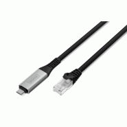 DIGITUS Câble USB-C - RJ45 Ethernet, 1Gbit/s, 5m, 5 m, noir - noir 4016032502043