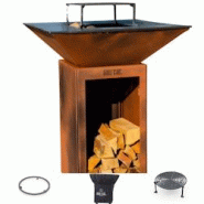 GRILLCHIC pack privilège brasero cevenol acier bois carre 74 imitation corten double cuve - paprivbracdcce_bois_imit_corten GRILLCHIC pack privilège brasero cevenol acier bois carre 74 imitation corten double cuve - paprivbracdcce_bois_imit_corten