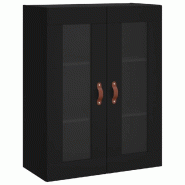 Helloshop26 - Armoire murale noire design élégant rangement pratique 69,5 x 34 x 90 cm en bois 02_0048604 - noir verre 3000235370241