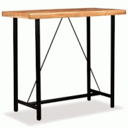 HELLOSHOP26 - Table haute mange debout bar bistrot bois massif de sesham 120 cm 0902088 - noir 0902088 HELLOSHOP26 - Table haute mange debout bar bistrot bois massif de sesham 120 cm 0902088 - noir 0902088