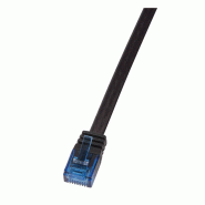 LogiLink Professional Câble patch plat U/UTP, Cat. 6, 7,5 m, noir - noir 4052792024432