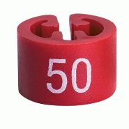 Marque taille T50 - par 50 - pour cintres - couleur Rouge - plastique