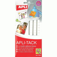 Pâtes adhésives blanches - 120 pastilles - pochette de 5 bandes - PVC