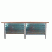PROREGAL Etabli BUFFALO WOOD avec 10x Tiroir| HxLxP 86,5x260x75cm | Capacité de Charge 1000kg | Gris - gris métal PR_RS157-92 PROREGAL Etabli BUFFALO WOOD avec 10x Tiroir| HxLxP 86,5x260x75cm | Capacité de Charge 1000kg | Gris - gris métal PR_RS157-92