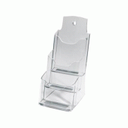 Sigel Lot de 2 Présentoir brochures de table Acrylic, 3 comp. Pour A6 et DL, transparent - 4004360982101