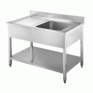 Vaiotec EASYLINE Evier 700 / 1 cuve à droite et égouttoir L:1200 - inox 10204