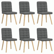 VidaXL Chaises à manger lot de 6 gris foncé tissu Modèle Elviane - 3315462