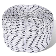 Vidaxl corde de bateau tressée polyester 6 mm 250 m blanc 143789