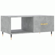 VidaXL Table basse gris béton 90x50x40 cm bois d'ingénierie Modèle Terrasse Aurora - 829192