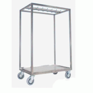 Chariot pour carcasses et longes en inox - 300 kg - Bac à sang amovible - Roues caoutchouc Ø200 mm Chariot pour carcasses et longes en inox - 300 kg - Bac à sang amovible - Roues caoutchouc Ø200 mm