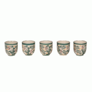 Coffret de 4 tasses expresso Lina -  Crème / Ivoire Rond Céramique Amadeus 7.00x7.00 cm - céramique 3520071991559