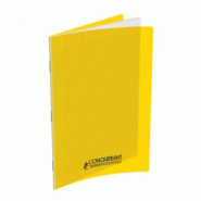 CONQUERANT Lot de 10 Cahier Classique PP piqué A4, 96p./48 feuilles 90g/m², Séyès, coloris jaune - 3020121206928_0