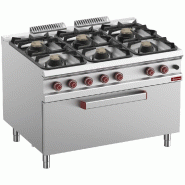 Diamond - Fourneau 6 feux sur MAXI four gaz - réf. G9/6BFM12-N - gris AKS-G9/6BFM12-N