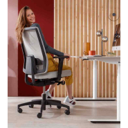 Fauteuil ergonomique de bureau design, écologique et durable, avec assise rembourrée confortable - INDEED