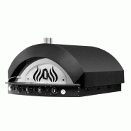 Four à pizza à gaz manuel noir - 11 pizzas Ø 25 cm | Ggm