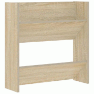 Helloshop26 - Armoire à chaussures murale moderne 60 x 18 x 60 cm rangement pratique 2 étagères en aggloméré chêne sonoma 02_0047887 - 3000235001664