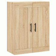 Helloshop26 - Armoire murale rangement design élégant 69,5 x 34 x 90 cm gain de place salon en bois d'ingénierie chêne sonoma 02_0048933 - Bois ma