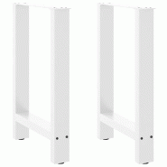 Helloshop26 - Lot de 2 pieds de table à manger carrés ajustables 60 x 72 cm en acier blanc 02_0057545 - blanc acier 3000240098772