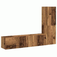 Helloshop26 - Lot de 3 meubles TV muraux modernes espace de rangement pratique 100 x 30 x 30 cm en bois d'ingénierie vieux bois 02_0055862 - Bois mas