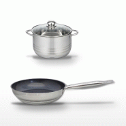 Lot Poêle céramique 28cm et Faitout 24cm Elo Profi Therm Platinum - gris inox 3176239989113