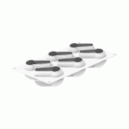 Moule en silicone Silikomart Babà 145, 90 x 62 mm, hauteur 55 mm, blanc - blanc silicone 8051085393633