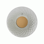 ROSSINI ILLUMINAZIONE Solaris Applique 12W 3000K Cri90 Ip20 - Structure Or Avec Verre Ballon Fumé, Applique Design - Groupe Rossini - gris SOL005ORFU