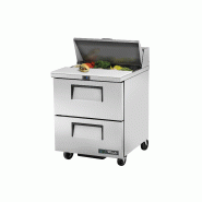 Table de préparation réfrigérée positive 8 bacs GN 1/6 2 tiroirs 184L True