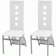 VidaXL Chaises à manger lot de 2 blanc similicuir Modèle Avaris - 243646