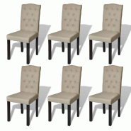 VidaXL Chaises à manger lot de 6 poil de chameau tissu Modèle Zerloria - 160790_0