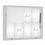 Vitrine d'affichage extérieure anodisé 75 - de 8 à 30 A4 - Plexi chocs ou Verre sécurisé - Système d'ouverture réversible ou double battant - Kit éclairage LED en option_0