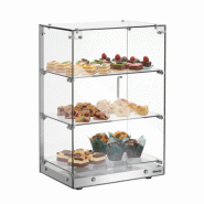 Vitrine neutre à poser - 3 niveaux - 405 mm - Inox et verre | Bartscher - 700357
