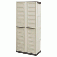 ArtPlast - Armoire porte-balais 70 x 39 x 165 cm, coloris taupe - Collection SPAZIO - beige plastique polypropylène ZA2532_0