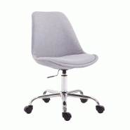 Décoshop26 - Chaise de bureau tabouret de travail sur roulettes hauteur réglable en tissu gris et métal chromé 10_0002684 - gris métal 3000251157468 Décoshop26 - Chaise de bureau tabouret de travail sur roulettes hauteur réglable en tissu gris et métal chromé 10_0002684 - gris métal 3000251157468