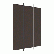 Décoshop26 - Paravent séparateur de pièce cloison 3 panneaux 150 x 200 cm tissu marron et acier DEC030776 - marron 3000258114068