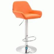 Décoshop26 - Tabouret de bar moderne et confortable en synthétique orange pieds trompette en métal chromé 10_0000829 - 3000732069600 Décoshop26 - Tabouret de bar moderne et confortable en synthétique orange pieds trompette en métal chromé 10_0000829 - 3000732069600
