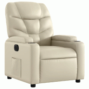 Fauteuil inclinable électrique Crème Similicuir Modèle Quermontel - 8721012171336