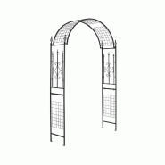 Helloshop26 - Arche de jardin moderne pour plantes grimpantes 143 x 40 x 234 cm design élégant et robuste en métal noir 20_0010187 - 3000226041099