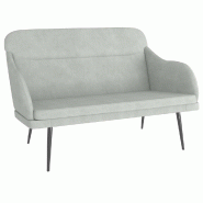 Helloshop26 - Banc banquette 110 x 76 x 80 cm velours gris clair 02_0010643 - gris métal 3000585847769
