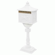 Helloshop26 - Boîte aux lettres sur pied aluminium vintage antirouille blanc 02_0041552 - 3000220916232 Helloshop26 - Boîte aux lettres sur pied aluminium vintage antirouille blanc 02_0041552 - 3000220916232