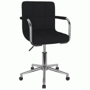 Helloshop26 - Chaise fauteuil siège pivotante de bureau informatique étude tissu noir 02_0024163 - noir acier 3000214718804