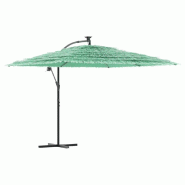 Helloshop26 - Parasol de jardin avec mât en acier 290 x 290 x 238 cm protection solaire et pluie modernisme en polyester vert 02_0056383 - vert acier