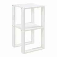 Helloshop26 - Table d'appoint carrée avec surface de stockage 55 x 30 x 30 cm blanc 03_0010900 - blanc 3000225469047