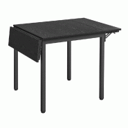 Helloshop26 - Table de salle à manger pliable table de cuisine extensible bureau pour 2 à 4 personnes rectangulaire avec abattants 12_0007670 - 3000