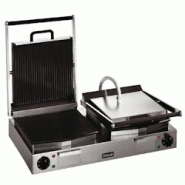 Lincat Double grill contact Panini en fonte émaillé rainuré, 2250 W, 220 V - MONO - inox CD425
