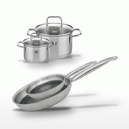 Lot 2 Poêles 24/28cm & 2 Faitouts 14/20cm Elo Relief Solution - gris 3176239959222