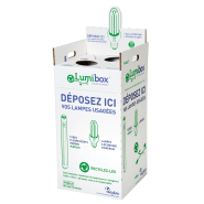 Lumibox - collecteur ampoules usagées - environ 20 tubes et 100 lampes - paprec